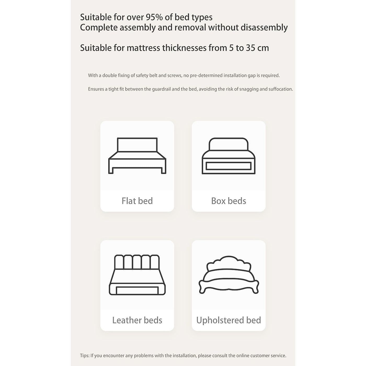 Toddler Bed Simple and Lightweight Comfortable Bed Safety Protection Easy To Install F369 - Lusy Store