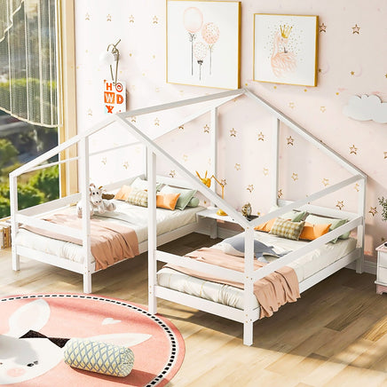 Toddler Bed Tree House Double Twin Size Triangular House Bedroom Furniture F370 - Lusy Store