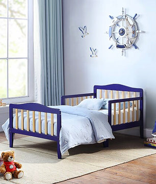 Toddler Bed Twin Bed Blue Solid Wood USA Bed F374 - Lusy Store