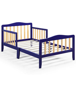Toddler Bed Twin Bed Blue Solid Wood USA Bed F374 - Lusy Store