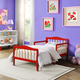 Toddler Bed Twin Coral Natural Solid Wood F375 - Lusy Store