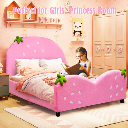 Toddler Bed Upholstered Platform Bedroom Furniture Berry Pattern F372 - Lusy Store