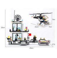 Toys Police Station Helicopter Building Blocks Compatible Legos City Construction Bricks - Lusy Store