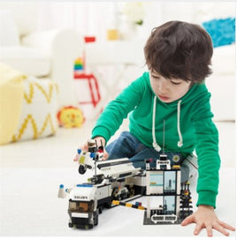 Toys Police Station Helicopter Building Blocks Compatible Legos City Construction Bricks - Lusy Store