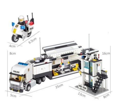 Toys Police Station Helicopter Building Blocks Compatible Legos City Construction Bricks - Lusy Store