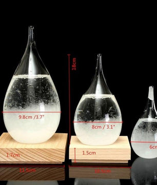 Transparent Crystal Water Drop Weather Forecast Bottle Storm Glass Liquid Wood - Lusy Store