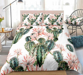Tropical Bedding Cactus Duvet Cover Flower Bedding Sets Floral Home Textiles - Lusy Store