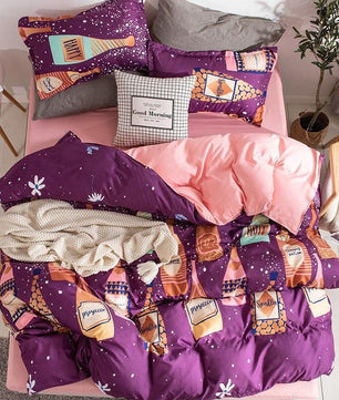 Tropical Bedding Cute Cartoon Unicorn and Flamingo Leave Bedding Sets Gift for Girls Boys - Lusy Store