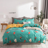 Tropical Bedding Cute Cartoon Unicorn and Flamingo Leave Bedding Sets Gift for Girls Boys - Lusy Store