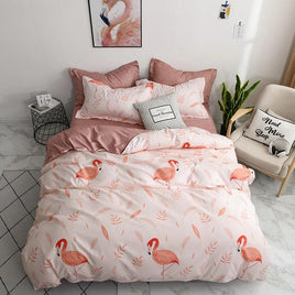 Tropical Bedding Cute Cartoon Unicorn and Flamingo Leave Bedding Sets Gift for Girls Boys - Lusy Store