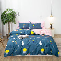 Tropical Bedding Cute Cartoon Unicorn and Flamingo Leave Bedding Sets Gift for Girls Boys - Lusy Store