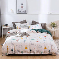 Tropical Bedding Cute Cartoon Unicorn and Flamingo Leave Bedding Sets Gift for Girls Boys - Lusy Store
