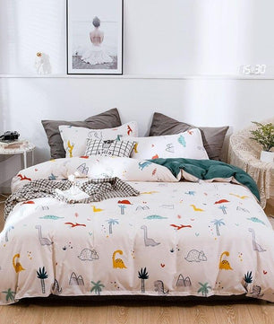 Tropical Bedding Cute Cartoon Unicorn and Flamingo Leave Bedding Sets Gift for Girls Boys - Lusy Store
