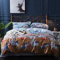 Tropical Bedding Egyptian Cotton 60S Leaves Flowers Silky Soft Queen King Bedding Sets - Lusy Store