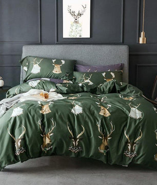 Tropical Bedding Egyptian Cotton 60S Leaves Flowers Silky Soft Queen King Bedding Sets - Lusy Store
