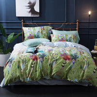 Tropical Bedding Egyptian Cotton 60S Leaves Flowers Silky Soft Queen King Bedding Sets - Lusy Store