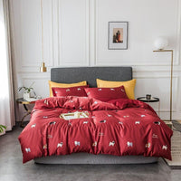 Tropical Bedding Nordic Style Bedding Sets Washed Silk Queen King Size Bed Linen Fitted Sheet - Lusy Store