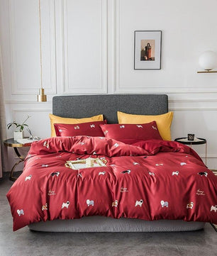 Tropical Bedding Nordic Style Bedding Sets Washed Silk Queen King Size Bed Linen Fitted Sheet - Lusy Store