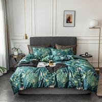 Tropical Bedding Nordic Style Bedding Sets Washed Silk Queen King Size Bed Linen Fitted Sheet - Lusy Store