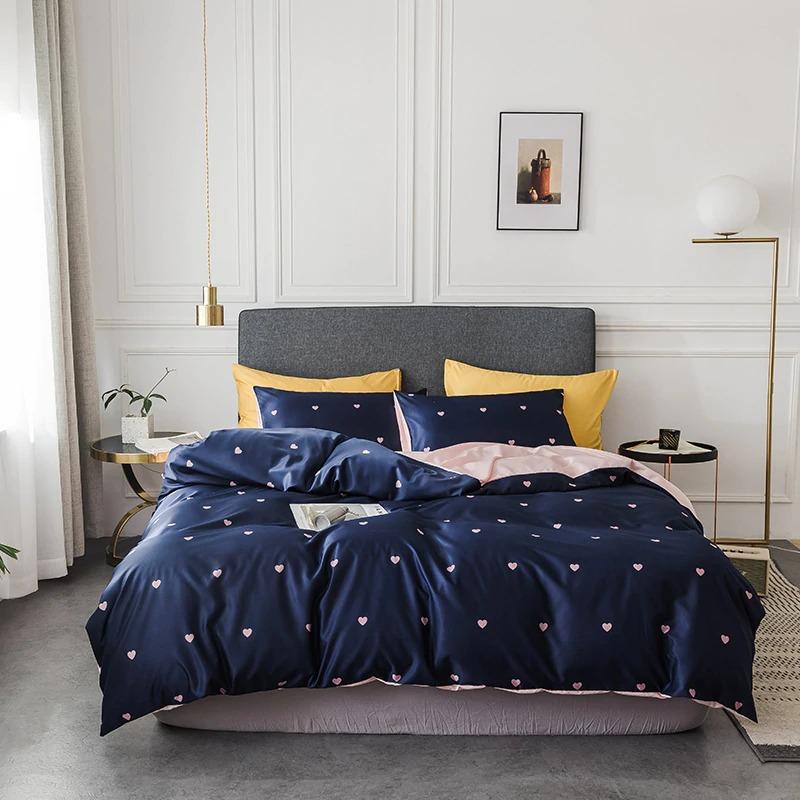 Tropical Bedding Nordic Style Bedding Sets Washed Silk Queen King Size Bed Linen Fitted Sheet - Lusy Store