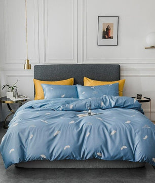 Tropical Bedding Nordic Style Bedding Sets Washed Silk Queen King Size Bed Linen Fitted Sheet - Lusy Store