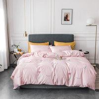Tropical Bedding Nordic Style Bedding Sets Washed Silk Queen King Size Bed Linen Fitted Sheet - Lusy Store
