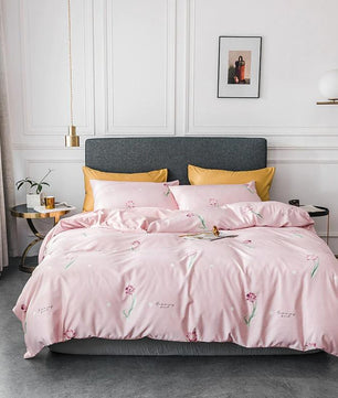 Tropical Bedding Nordic Style Bedding Sets Washed Silk Queen King Size Bed Linen Fitted Sheet - Lusy Store