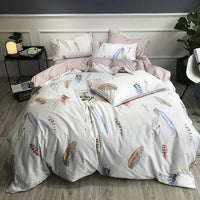 Tropical Bedding Pure Egyptian Cotton Leaves Flowers Silky Soft Queen King Bedding Sets - Lusy Store