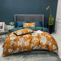 Tropical Bedding Pure Egyptian Cotton Leaves Flowers Silky Soft Queen King Bedding Sets - Lusy Store