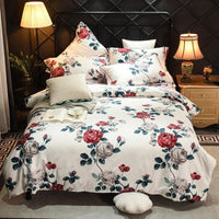 Tropical Bedding Pure Egyptian Cotton Leaves Flowers Silky Soft Queen King Bedding Sets - Lusy Store