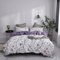 Tropical Bedding Pure Egyptian Cotton Leaves Flowers Silky Soft Queen King Bedding Sets - Lusy Store