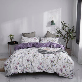 Tropical Bedding Pure Egyptian Cotton Leaves Flowers Silky Soft Queen King Bedding Sets - Lusy Store