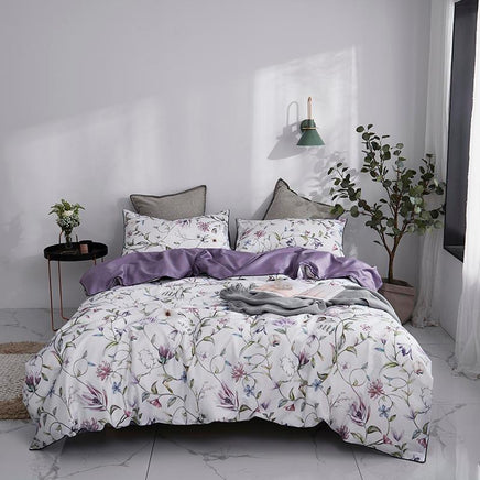 Tropical Bedding Pure Egyptian Cotton Leaves Flowers Silky Soft Queen King Bedding Sets - Lusy Store