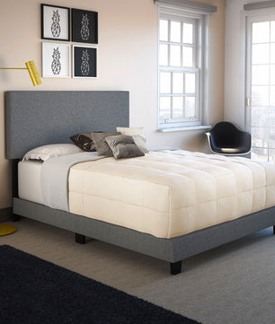 Twin Bed Florence Upholstered Faux Leather Platform Bed Frame Furniture F382 - Lusy Store
