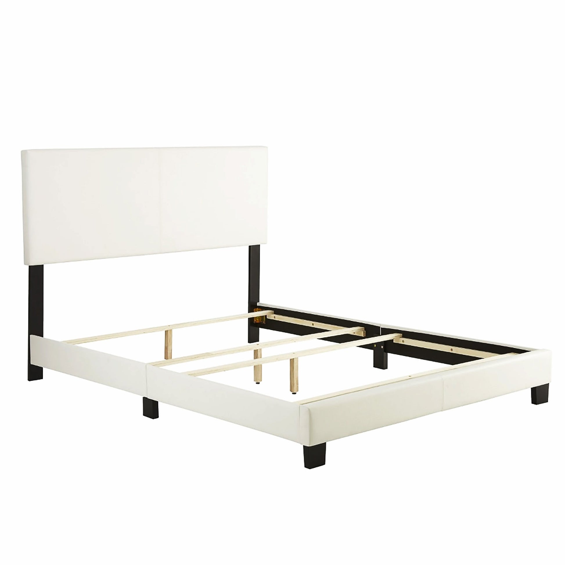 Twin Bed Florence Upholstered Faux Leather Platform Bed Frame Furniture F382 - Lusy Store