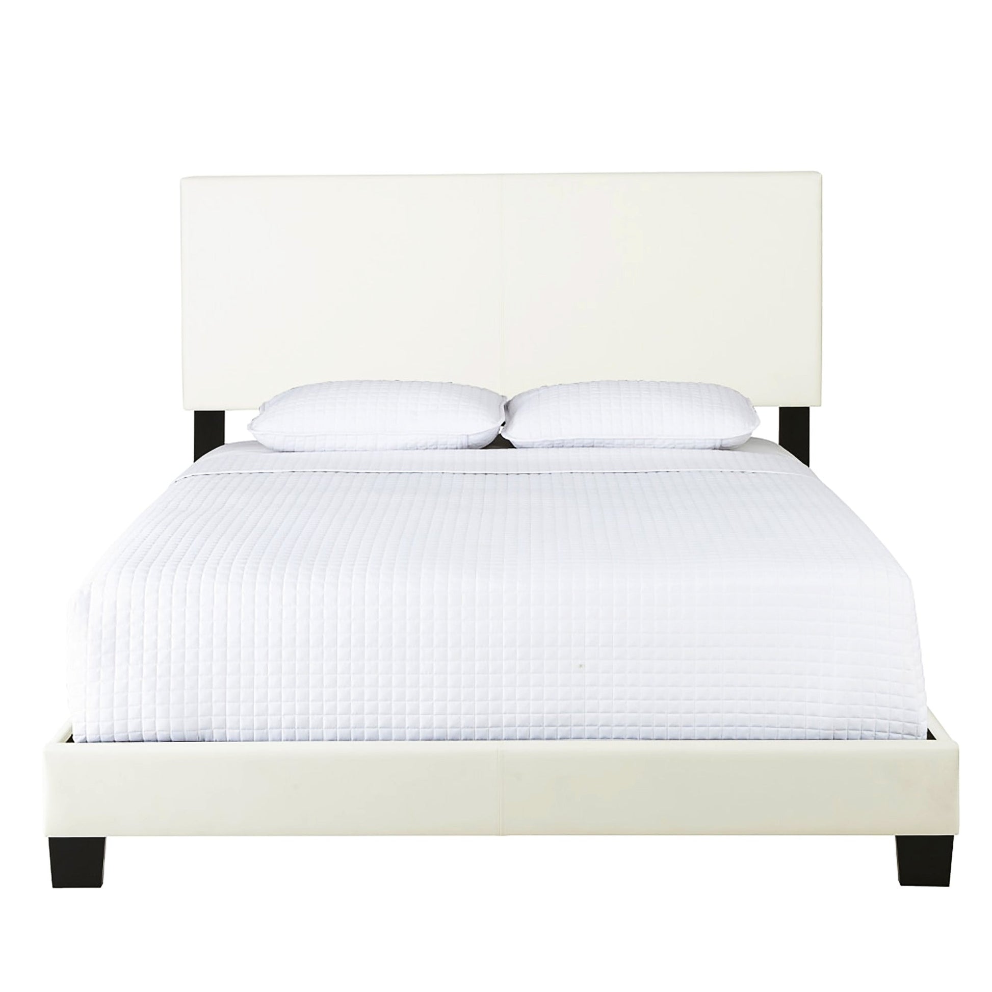 Twin Bed Florence Upholstered Faux Leather Platform Bed Frame Furniture F382 - Lusy Store