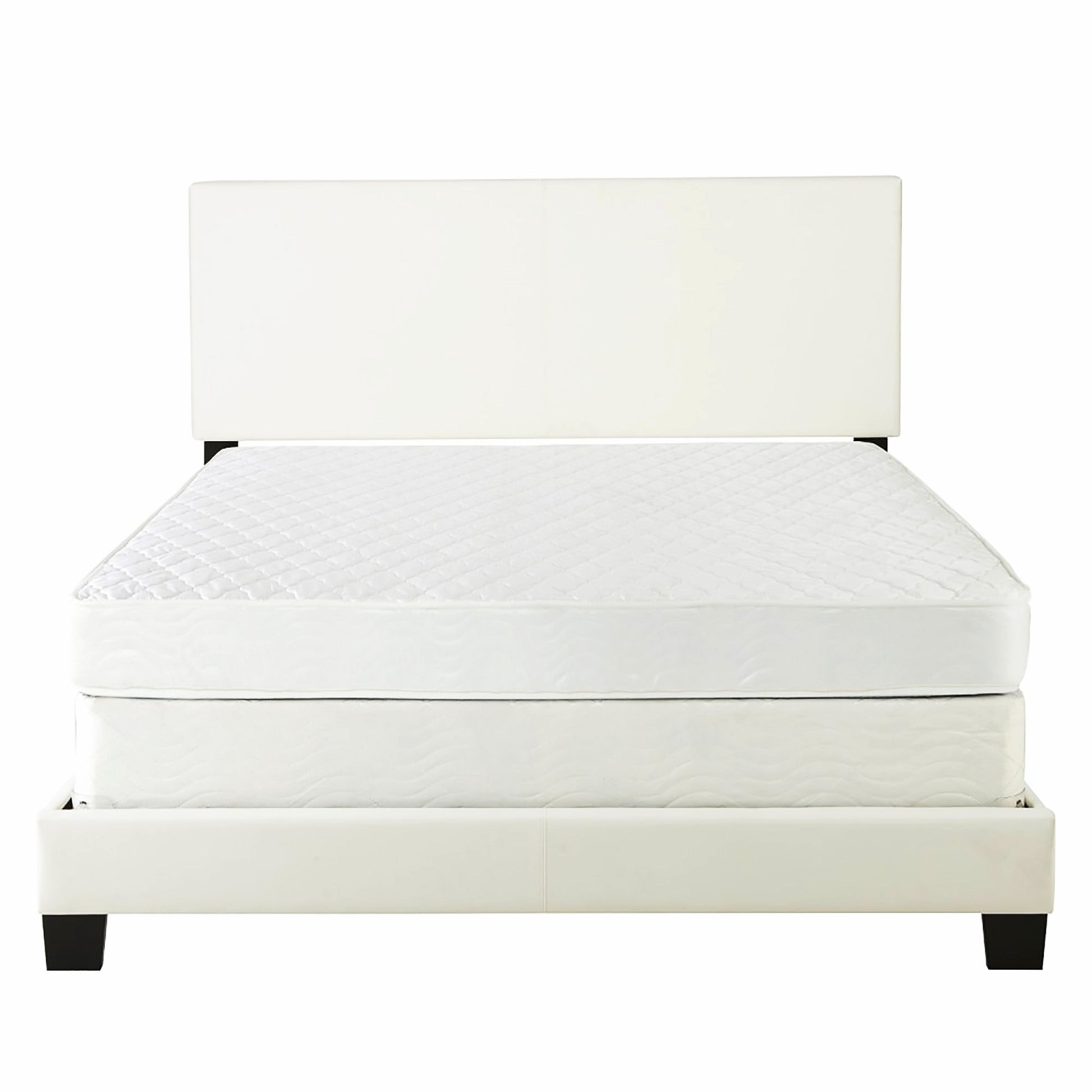 Twin Bed Florence Upholstered Faux Leather Platform Bed Frame Furniture F382 - Lusy Store