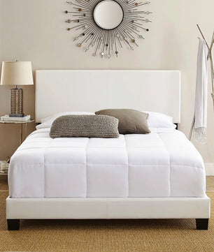 Twin Bed Florence Upholstered Faux Leather Platform Bed Frame Furniture F382 - Lusy Store