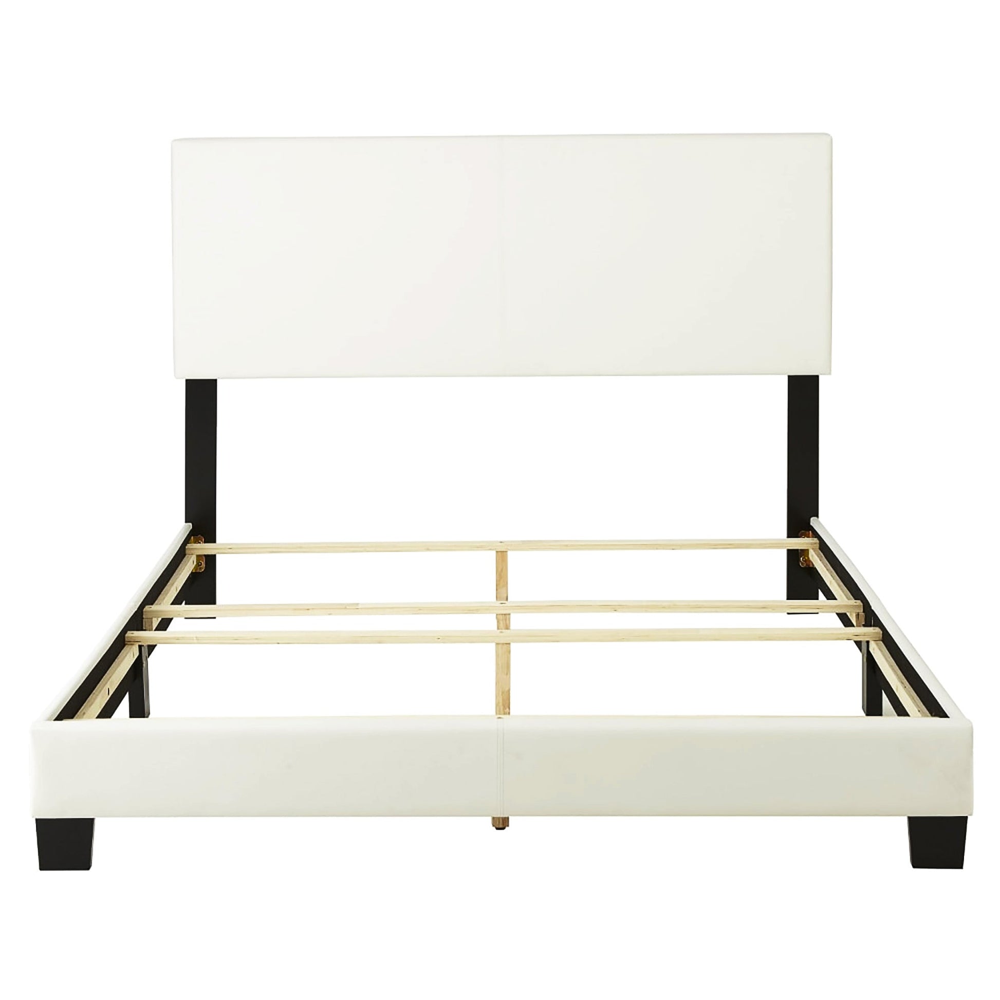Twin Bed Florence Upholstered Faux Leather Platform Bed Frame Furniture F382 - Lusy Store