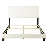 Twin Bed Florence Upholstered Faux Leather Platform Bed Frame Furniture F382 - Lusy Store