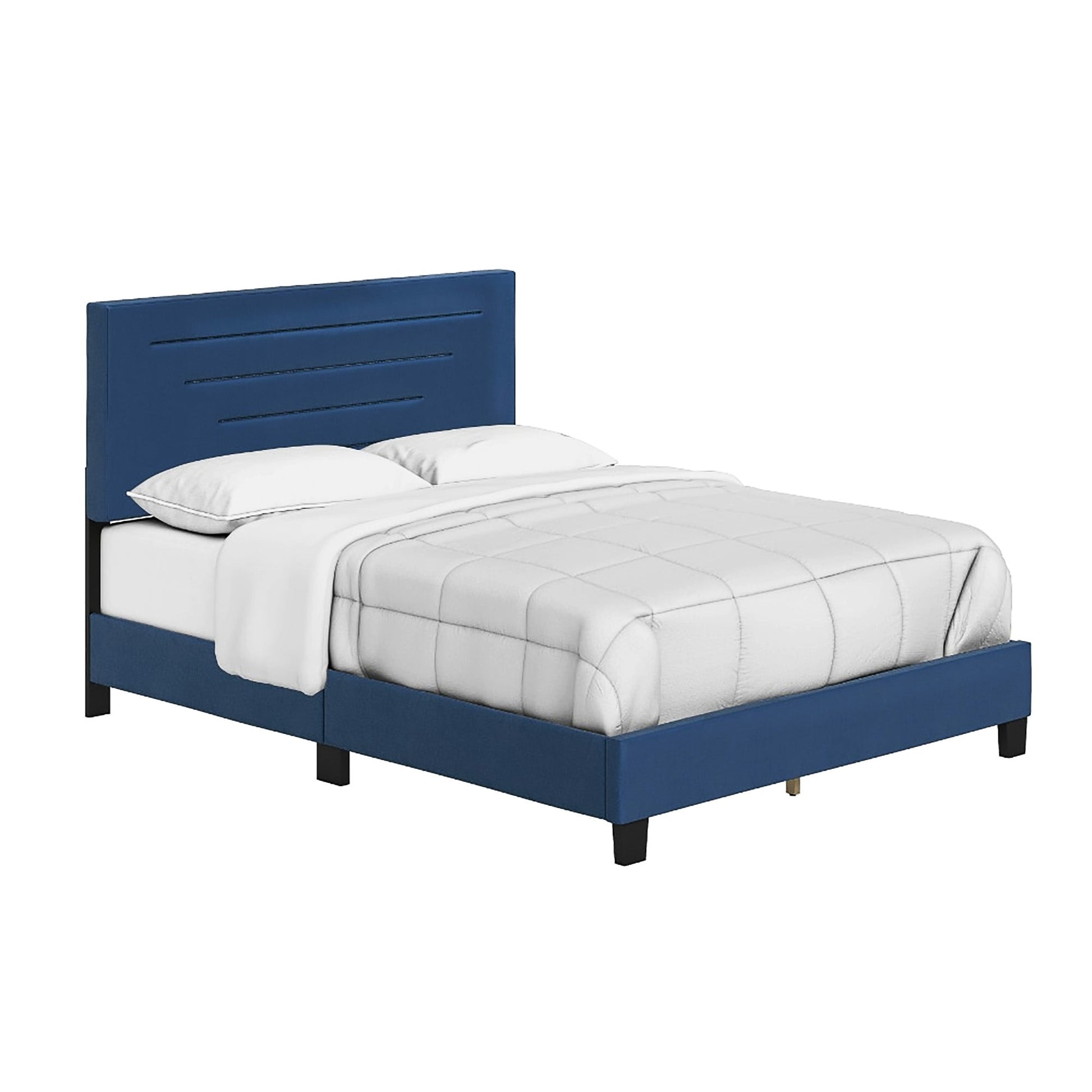 Twin Bed Luxembourg Upholstered Faux Leather Platform Bed Furniture Bed Frame F386 - Lusy Store