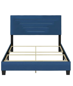 Twin Bed Luxembourg Upholstered Faux Leather Platform Bed Furniture Bed Frame F386 - Lusy Store