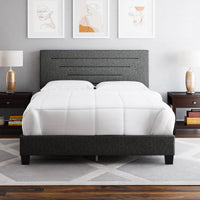 Twin Bed Luxembourg Upholstered Faux Leather Platform Bed Furniture Bed Frame F386 - Lusy Store