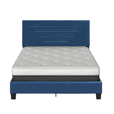 Twin Bed Luxembourg Upholstered Faux Leather Platform Bed Furniture Bed Frame F386 - Lusy Store