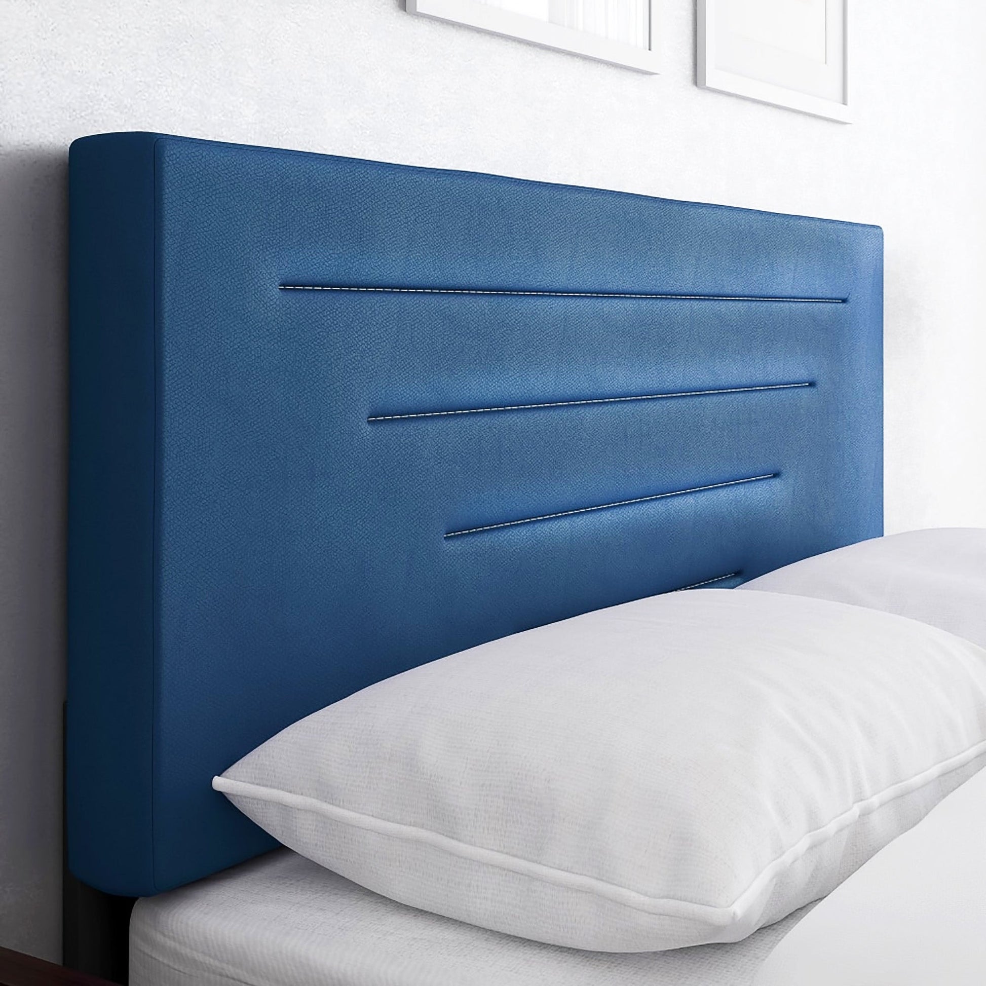 Twin Bed Luxembourg Upholstered Faux Leather Platform Bed Furniture Bed Frame F386 - Lusy Store