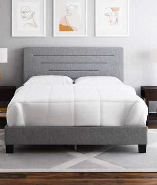 Twin Bed Luxembourg Upholstered Faux Leather Platform Bed Furniture Bed Frame F386 - Lusy Store