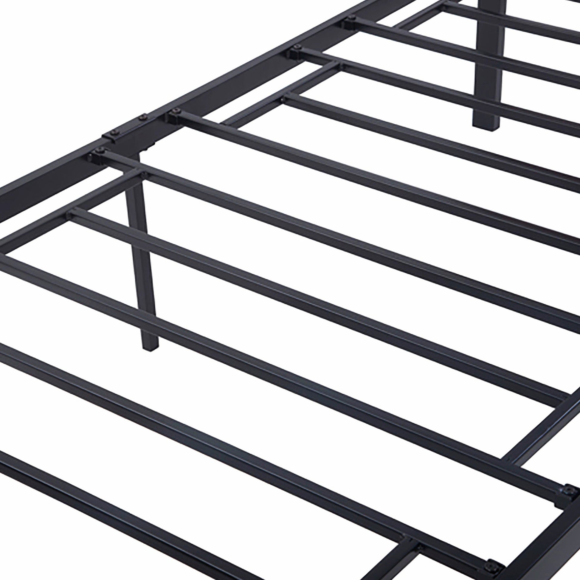 Twin Bed Metal And Wood Bed Frame With Headboard And Footboard Easy to Assemble F406 - Lusy Store