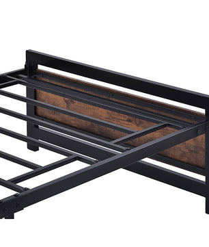 Twin Bed Metal And Wood Bed Frame With Headboard And Footboard Easy to Assemble F406 - Lusy Store