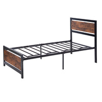 Twin Bed Metal And Wood Bed Frame With Headboard And Footboard Easy to Assemble F406 - Lusy Store