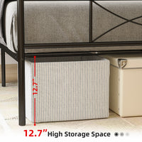 Twin Bed Metal Bed Frame Mattress Foundation with Headboard and Footboard F381 - Lusy Store